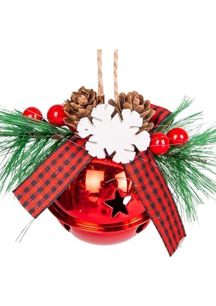 Yılbaşı Ağaç Süsü Çıngıraklı Yılbaşı Topu 4&apos;lü Set Kırmızı 6x7 Cm. modelleri