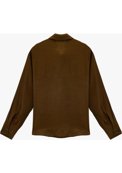 Uzun Kollu Düğmeli Viskon Saten Görünümlü Gömlek fiyatları