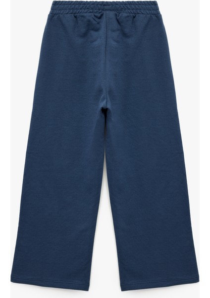 Şardonlu Çiçek Baskılı Pamuklu Geniş Paça Eşofman Altı fiyatları