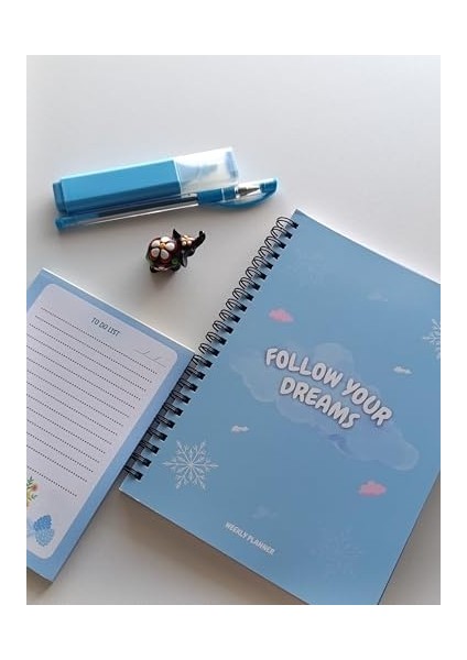 Spiralli Süresiz Haftalık Planlayıcı Ajanda Seti (Mavi) fiyatları