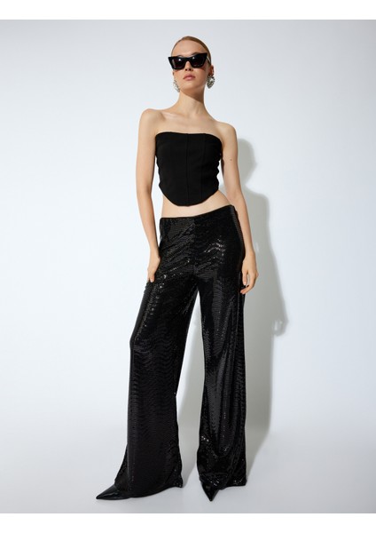 Slim Fit Asimetrik Straplez Crop Top