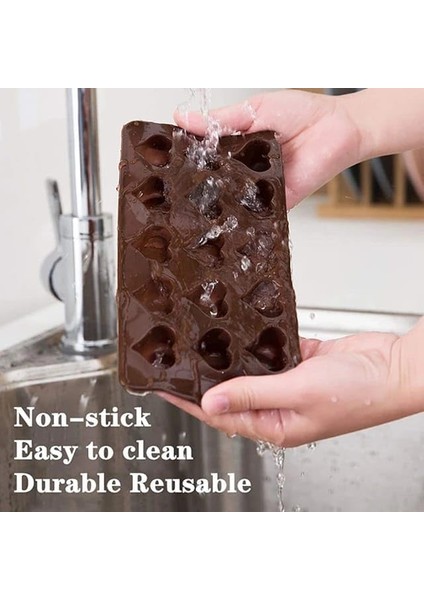 Kalp Şekilli Silikon Çikolata Kalıbı,şeker ve Buz Kalıbı,pasta ve Sofra Süslemesi Için Silikon Kalıp (2 Adet) fiyatları