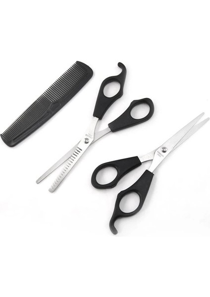 Buğz Kuaför Seti Saç Kesme ve Inceltme Makası Tarak Hediye 3lü Set