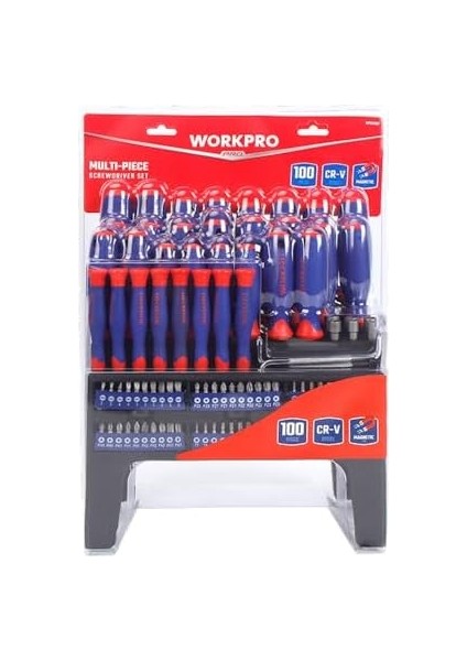 WP200507 100 Parça Duvar Askı Aparatlı Profesyonel Cr-V Manyetik Tornavida ve Uç Seti modelleri
