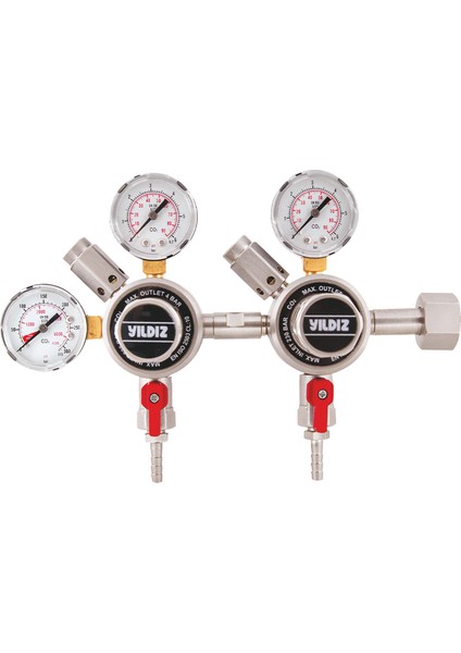 Yıldız Meşrubat Regülatörü Çift Çıkışlı (4 Bar)