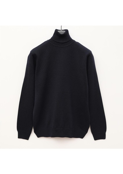 Erkek Şardonsuz Uzun Kol Ince Kazak - 180539 - Lacivert