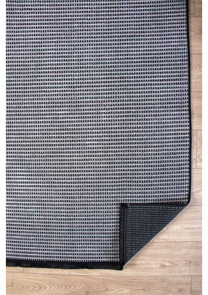 Gri Siyah Şönil Kilim Halı – Hasır Dokulu, Yıkanabilir, Kaymaz Taban, Salon, Oturma ve Çocuk Odası Yolluk fırsatları