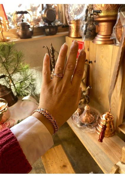 Bakır Bileklik- Yüzük Set