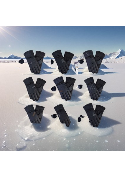 Kış Isıtmalı Eldiven Erkek Bisiklet Elektrikli Motosiklet Geçirmez Su Geçirmez Kalınlaşmış Kadife Isıtıcı Ekranlı Kayak Eldiveni (Yurt Dışından)
