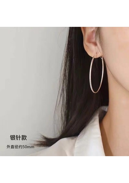 Metalik Düz Halka Küpe, Niche Tarzı, Özgün, A Tılı Kulak Takısı, Tatlı-Şık ve Son Moda, Her Kombinle Uyumlu Küpe (Yurt Dışından)