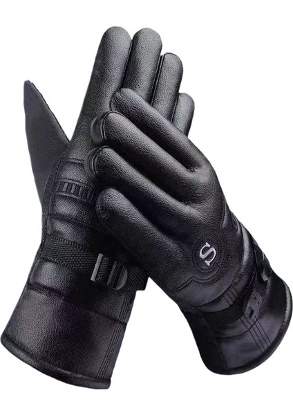 Erkek Kışlık Büyük Boy Kalın Pamuklu Motosiklet-Elektrikli Araçlar-Açık Hava Bisikleti-Spor Kayak Için Genişletilmiş Pamuk Eldivenler, Isıtılmış (Yurt Dışından)