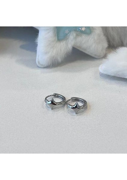 Erkek Tasarım Yıldızlı Küpe Kadın Moda Çok Yakışan Sade Kulak Iğnesi Uykuda Çıkmadan Kulağa Uygun Küp Earring (Yurt Dışından)