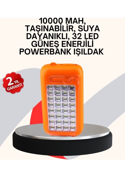 Buğz Güneş Paneli ile Şarj Olan 32 Led’li Powerbank Cihazı