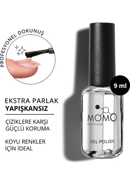 Kalıcı Oje Crystal Top Coat Çok Renkli 9 ml Yapışkansız ve Sararma Yapmaz