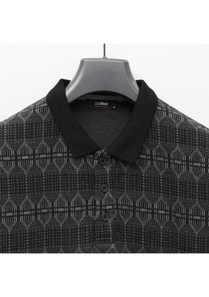 Erkek Polo Yaka Uzun Kol Ince Tişört - (M-2xl) - DIJ-2402 - Siyah fiyatları