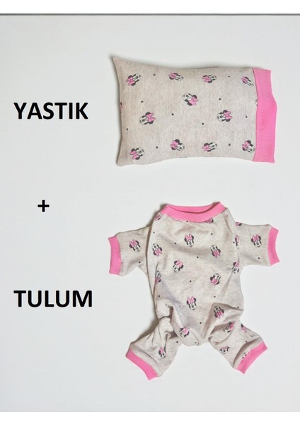 Minnie Pembe Köpek Uyku Takımı | Pamuklu Penye Köpek Tulumu ve Mini Yastık | Küçük Irklar Için | Tüy Dökülmesini Azaltır fiyatları