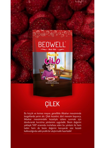 Mucize Çilo 12 G | Freeze-Dried Dondurularak Kurutulmuş Çilek Atıştırmalığı fiyatları