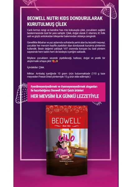 Mucize Çilo 12 G | Freeze-Dried Dondurularak Kurutulmuş Çilek Atıştırmalığı