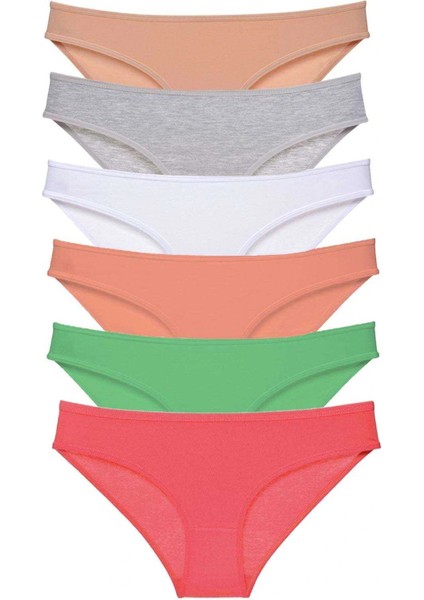 6 Adet Süper Eko Set Likralı Kadın Slip Külot Renk 6