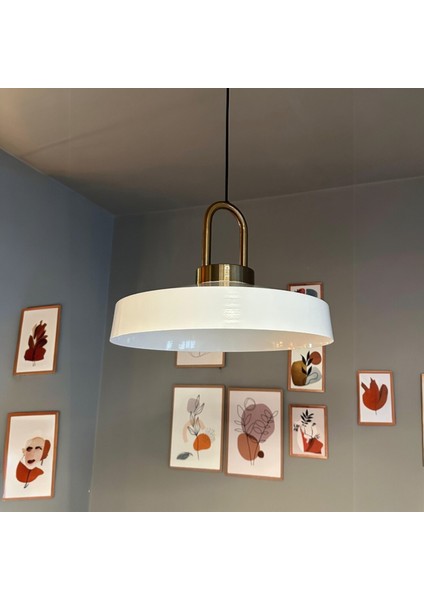 Açe Beyaz Eskitme Kilit Kafa Tekli Avize Retro Sarkıt Ofis Showroom Salon Mutfak Avizeleri