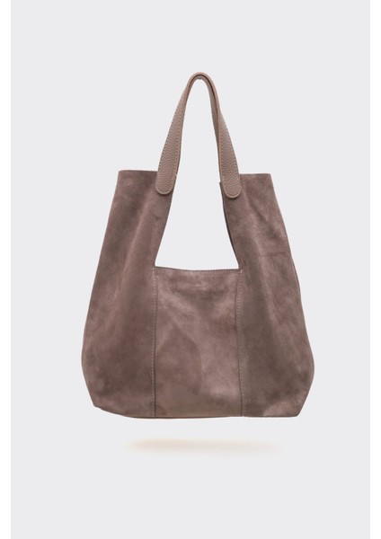 SÇ495 Vizon Süet Hakiki Deri Kol Kadın Çanta