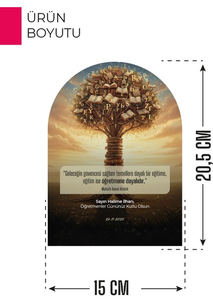 Kişiye Özel Öğretmenler Günü Pleksi Standı | Isme Özel Masa Dekoru ve Hediye modelleri