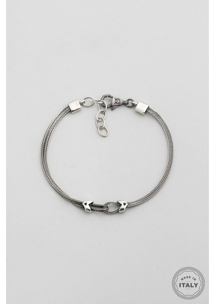 Nodo Italyan 22 cm Gümüş Erkek Zincir Bileklik