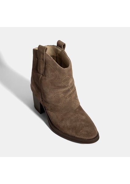 Kadın Vizon Işleme Detaylı Kalın Topuklu Bot indirimleri