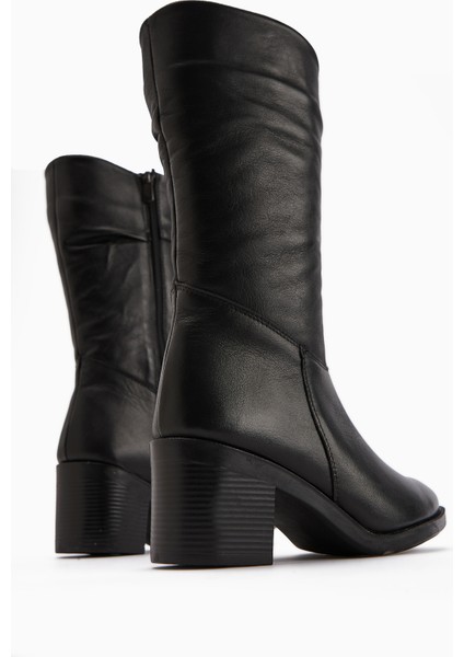 Sahara Hakiki Deri Siyah Körüklü Fermuarlı Kadın Çizme fiyatları