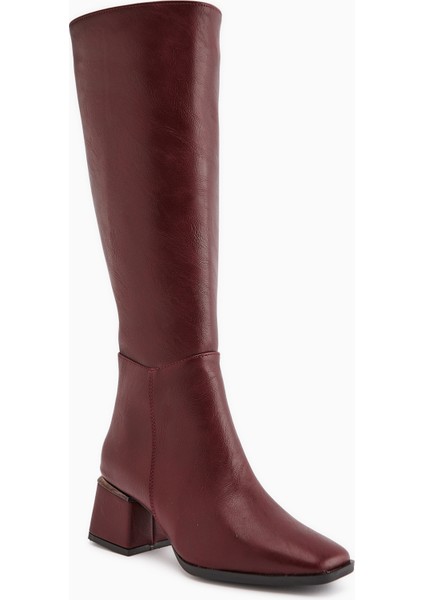 Miami Bordo Küt Burunlu Çizme fiyatları