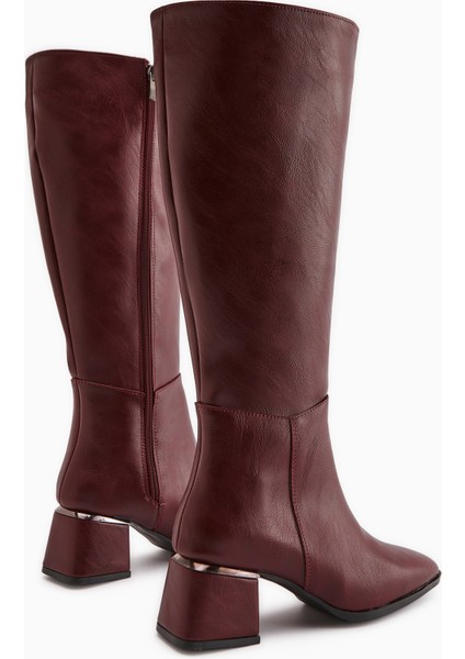 Miami Bordo Küt Burunlu Çizme fırsatları