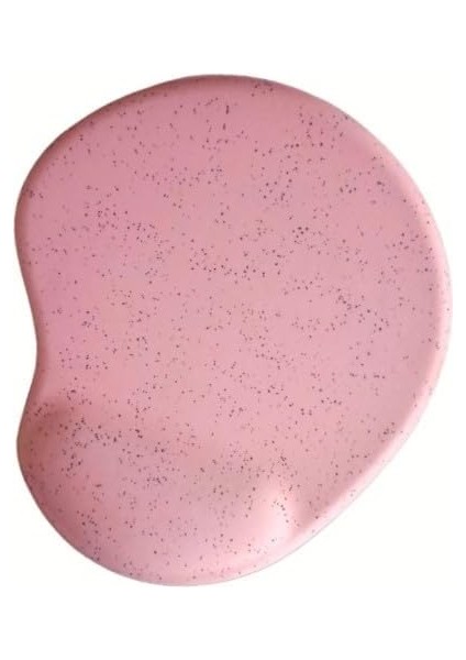Oval Bilek Destekli Kum Desen Tip Kaymaz Taban Optik Bilgisayar Mouse Pad Maus Pad 17,5X21,5CM (Pembe)