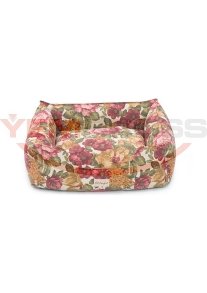Pet Comfort Alpha Gül Desenli Köpek Yatağı M 80x65cm