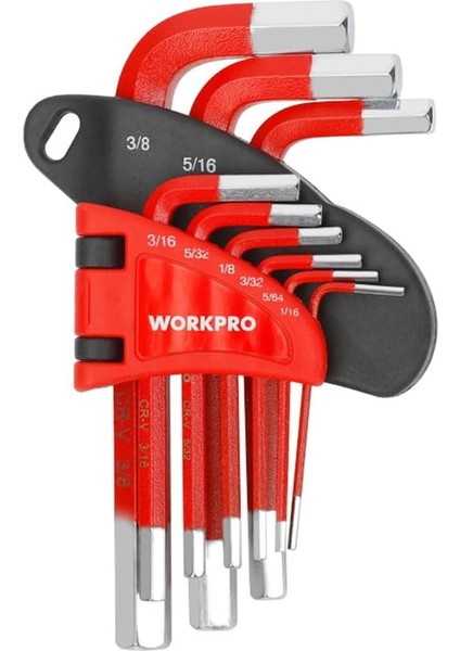 WP222016 9 Parça Boy Cr-V Inç Profesyonel Allen Anahtar Takımı