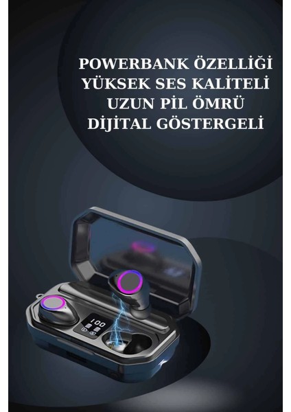 Buğz Kadınlar Için 3 Kordonlu Akıllı Saat ve Dijital Göstergeli Powerbankli Bluetooth Kulaklık Dokunmatik Kontrol indirimleri