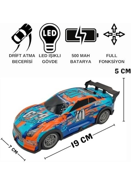 2.4 Ghz Rc Full Fonksiyon LED Işıklı Gövde 1:22 Şarjlı Uzaktan Kumandalı Arabası (Turkuaz) fiyatları
