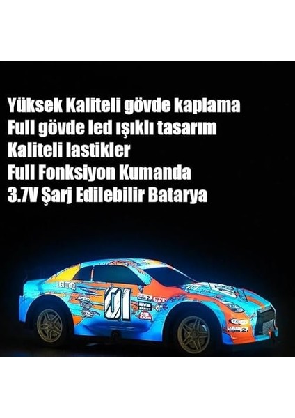 2.4 Ghz Rc Full Fonksiyon LED Işıklı Gövde 1:22 Şarjlı Uzaktan Kumandalı Arabası (Turkuaz) modelleri