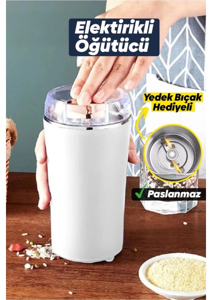 Buğz Kahve ve Baharat Öğütücü Paslanmaz Çelik Elektrikli Öğütücü