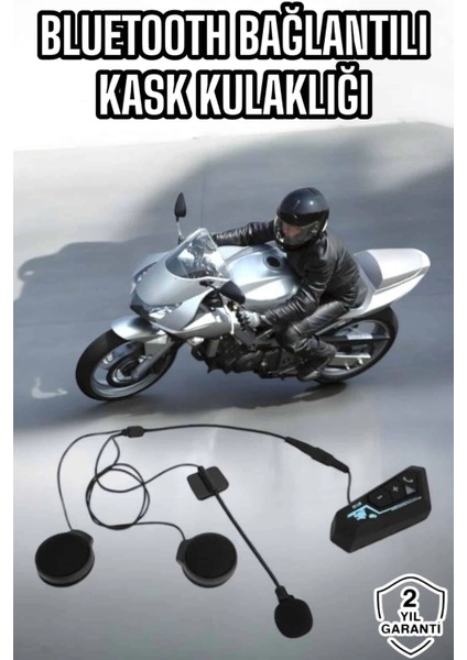Buğz Kask Kulaklığı Motosiklet Intercom Interkom Dinleme Konuşma Özellikli Su Geçirmez