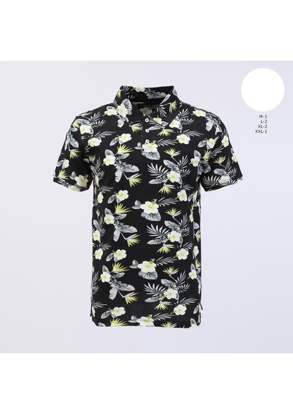 Erkek Polo Yaka Kısa Kol Tişört - (M-2xl) - PLD-462 - Siyah