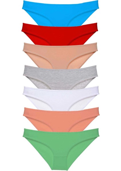 7 Adet Süper Eko Set Likralı Kadın Slip Külot Set 4