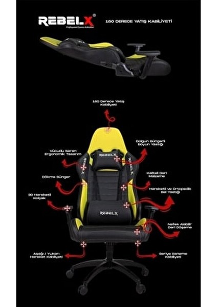 Delta Oyuncu Koltuğu Deri Kaplama 3D Kolçaklı Turkuaz Renk 180 Derece Yatabilen