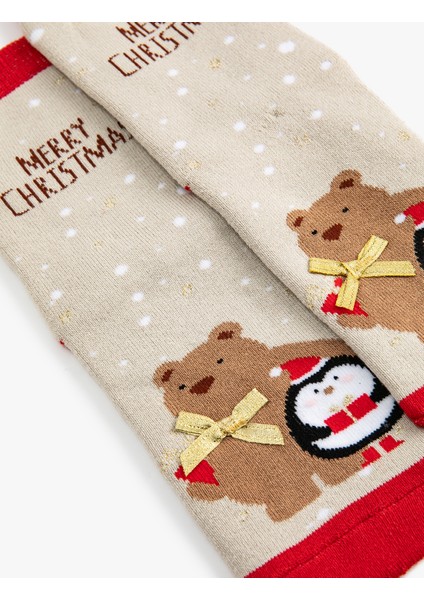 Yılbaşı Çorabı Havlu Çok Renkli Desenli modelleri