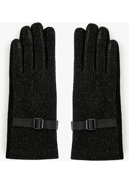 Kemer Detaylı Simli Eldiven