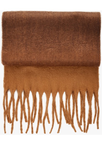 Yumuşak Dokulu Renk Bloklu Püsküllü Uzun Atkı fiyatları