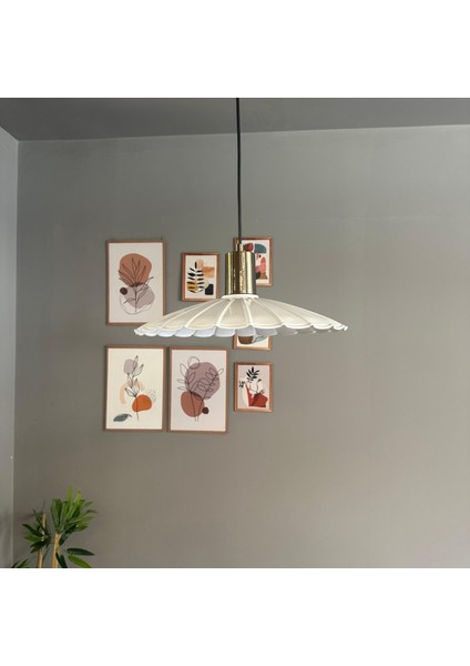 Risso Beyaz Metal Büyük Avize Kalın Eskitme Fener Başlık Tekli Cafe Mutfak Modern Sarkıt Aydınlatma