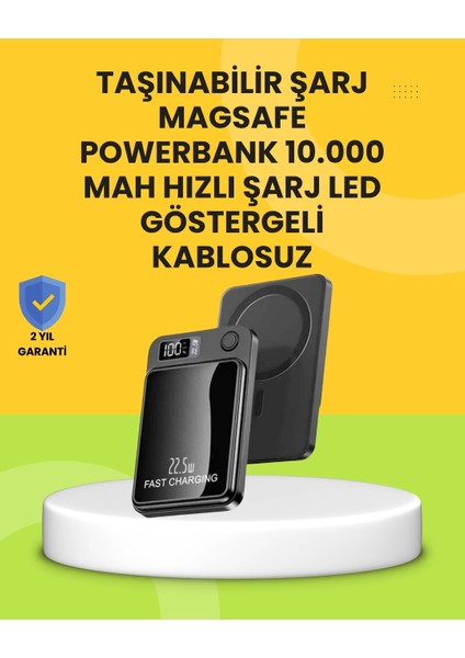 Buğz Manyetik ve Hızlı Kablosuz Şarj Güç Bankası Powerbank