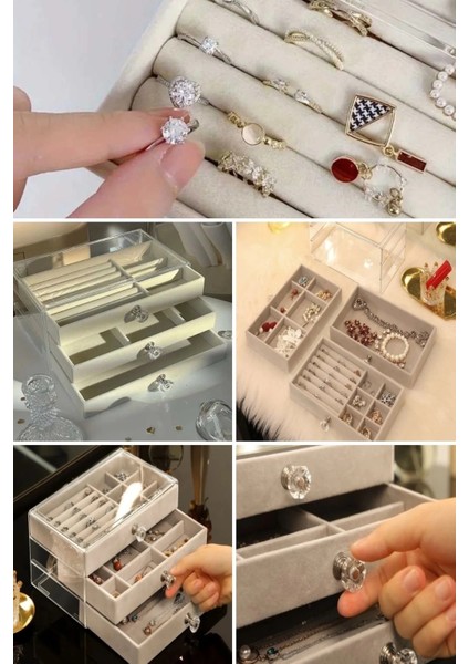 Buğz House By House Üç Katlı Çekmeceli Takı Kozmetik Organizer