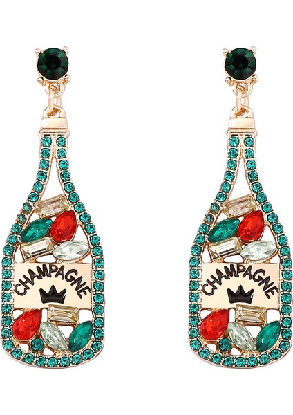 Elementli Yapay Elmaslı Harfli Şarap Şişesi Kolye Ucu (Yurt Dışından)