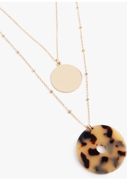 Çelik Karışımlı Geometrik Uçlu 2'li Kolye modelleri